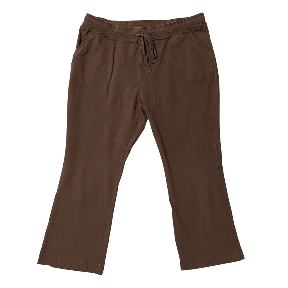 Johnny Was Los Angeles Brown Lounge Pants‎ Flare Leg Drawstring Size 1X